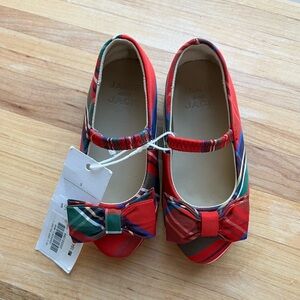 Janie and Jack Holiday Plaid Mary Jane Shoes